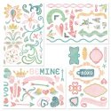 Basic Grey Die Cut Chipboard Stickers - Two Scoops Shapes