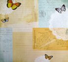 Scrapbooking Paper 12" x 12" - Vintage Doilies & Butterflies