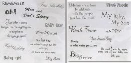 Vellum Phrases - Baby Firsts
