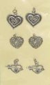 Embellishment Charms - Antique Hearts (6)