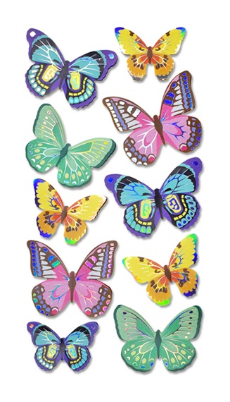 Forever In Time 3D Butterfly Foil Stickers 17.5cmx9.5cm Vivid 2
